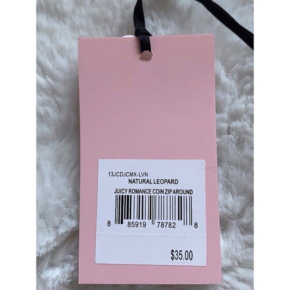 Juicy Couture Juicy Romance Coin Zip Around Wallet Natural Leopard NEW - Picture 4 of 11